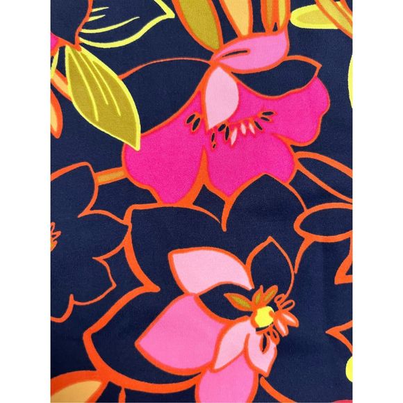 Lands’ End Plus Size 16 navy,pink, yellow floral skort bathing suit bottom/top. - Picture 3 of 8